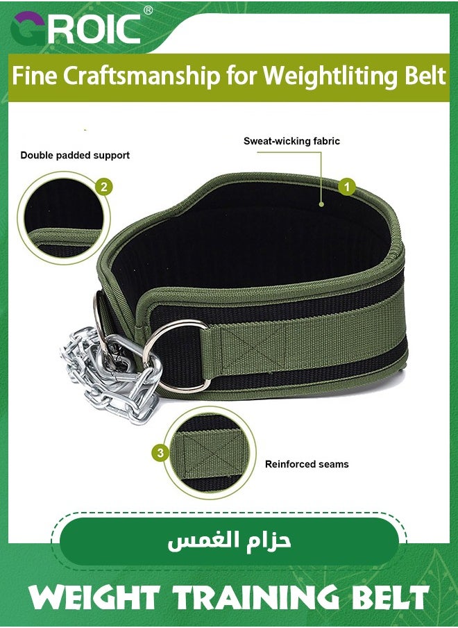 GROIC Dip Belt with Steel Chain for Weightlifting Pullup Gym Weighted Lifting Belt for Powerlifting Squat Bodybuilding Waist Support,Pull Ups Belt  - Image 5
