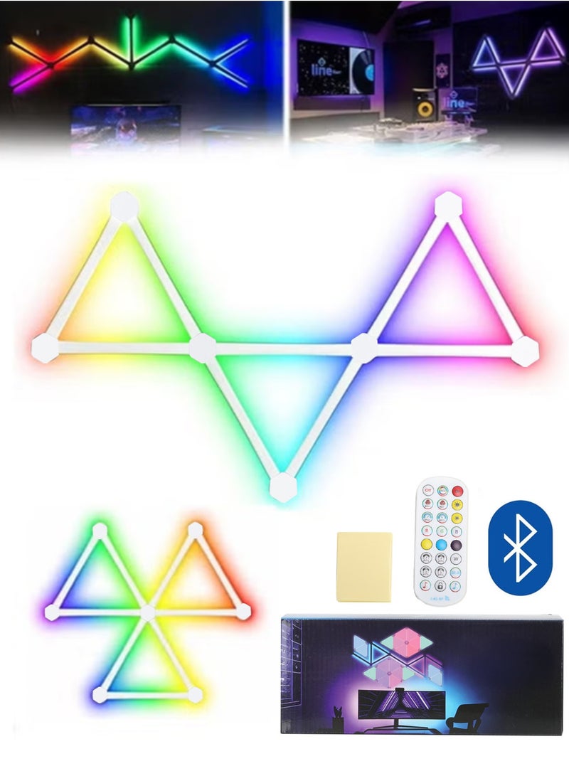 كيسويت مصابيح حائط LED تعمل بالواي فاي، عبوة من 9 مصابيح ألعاب LED ذكية RGB مع أكثر من 16 مليون لون و44 مشهدًا، شريط إضاءة RGB ذكي لمزامنة الموسيقى والتحكم الصوتي لغرفة الألعاب وغرفة النوم والتلفزيون وديكور المنزل - Image 1