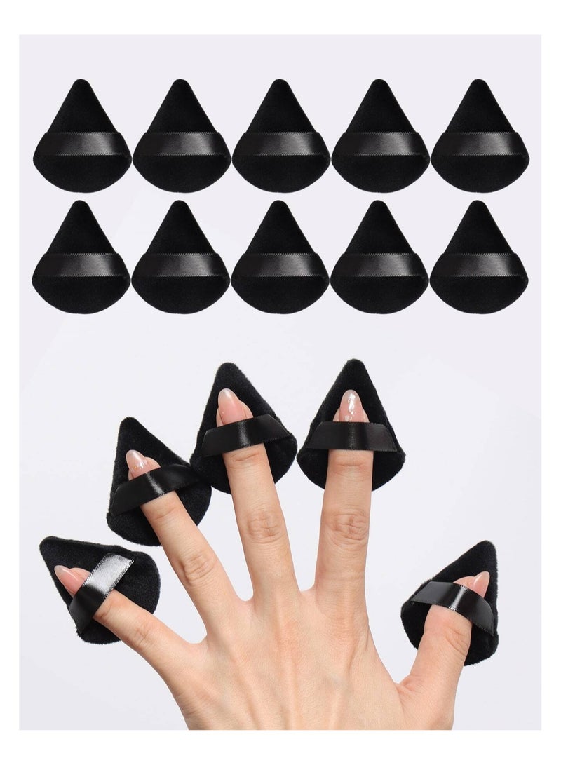 Generic 10PCS Triangle Velvet Sponge, Specially Designed for Sculpting, Eyes, Corner Application, Foundation Blending Tool (Black) - Image 4