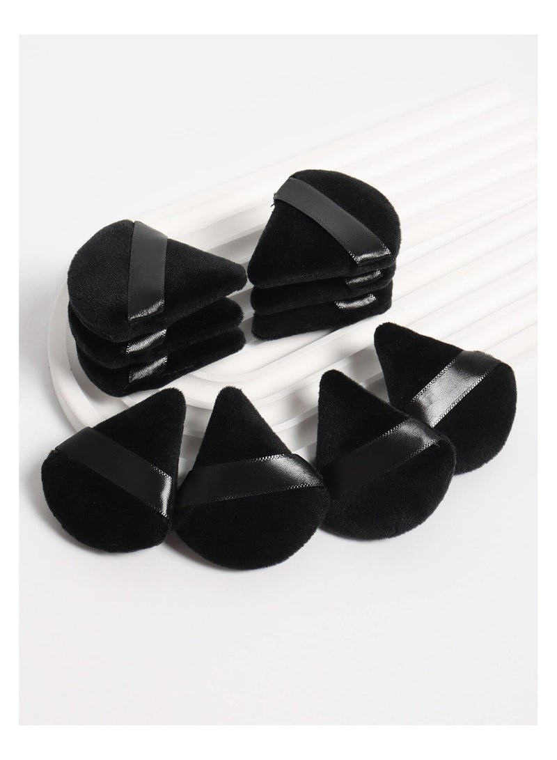 Generic 10PCS Triangle Velvet Sponge, Specially Designed for Sculpting, Eyes, Corner Application, Foundation Blending Tool (Black) - Image 3