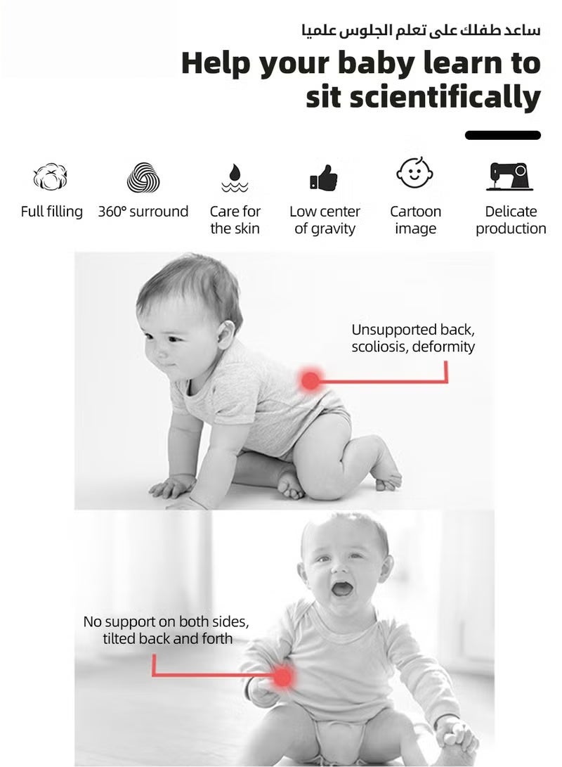 HOOKOR Baby Sitting Support Seat Sofa, Baby Sofa Learn Sitting Chair, Baby Sitting Chair, Infant Sit-up Sofa, Infant Floor Seat With Back Support, Toddler Activity and Feeding Seat, Gift for Kids Boy Girl - Image 3