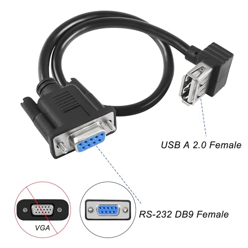 MEIRIYFA USB Female to RS-232 DB9 Female Adapter Cable,USB 2.0 to Serial RS232 DB9(9-pin) Converter Cable for Cashier Register, Modem, Scanner, Digital Cameras - 30cm - Image 5