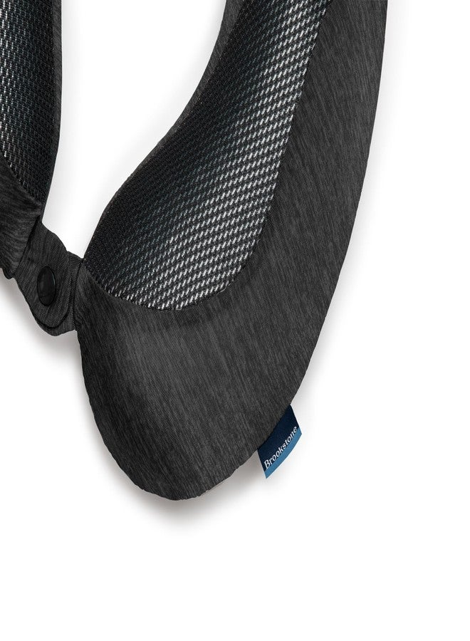 Brookstone Cool Touch Memory Foam Head and Neck Travel Pillow for Vacations, Airplanes, Trains, Buses, and Cars, Black - Image 3