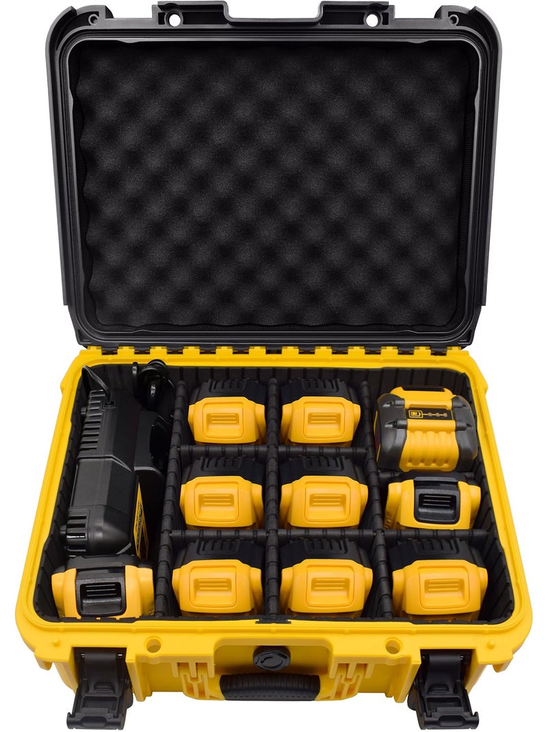 Turokacase Case for Dewalt Battery- Extra Large Hard Storage Box with Adjustable Dividers for Dewalt 12V/20V/60V Battery & Charger, Durable Protective Tool Battery Organizer (CASE ONLY) - Image 1