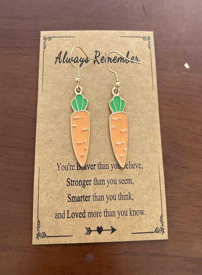 AMOBESTER Easter Carrot Drop Earrings - Sweet Carrot-Inspired Jewelry for Women, Fun Easter Accessories - Image 3
