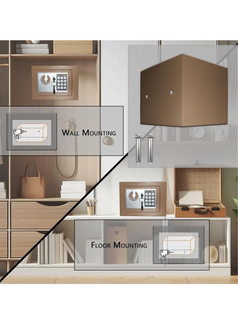 صندوق نقود صغير مزود بلوحة مفاتيح ومفتاح، وصناديق قفل نقود، وخزنة أمان شخصية إلكترونية بقفل مخفي، وصناديق أمان مصنوعة من سبائك فولاذية للاستخدام المنزلي والمكتب وغرف الفنادق والأعمال - Image 4