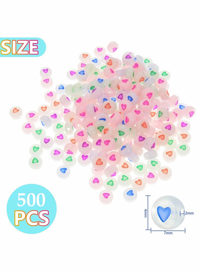 Barakah Luminous Alphabet Letter Beads Flat Glow in The Dark Number Colorful DIY Star Print for Bracelets Necklace Jewelry Making Supplies - Image 5