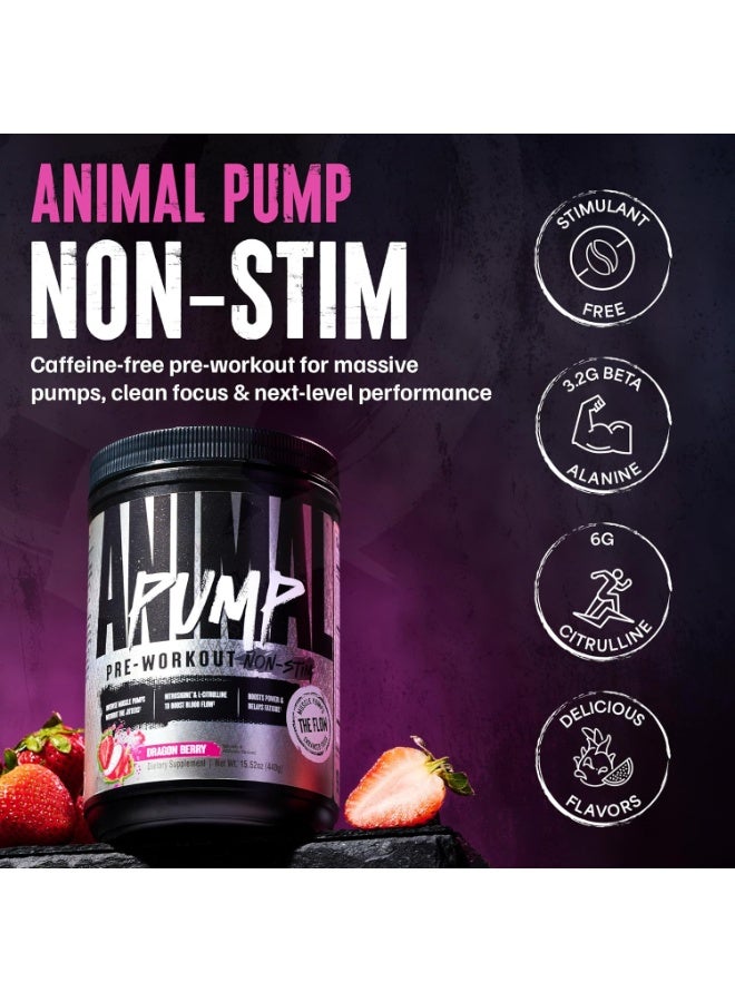 ANIMAL Universal Nutrition Animal Pump Pre-Workout Non-Stim | Dragon Berry | 440g | Nitrosigine® & L-Citrulline for Pump, Endurance & Focus - Image 2