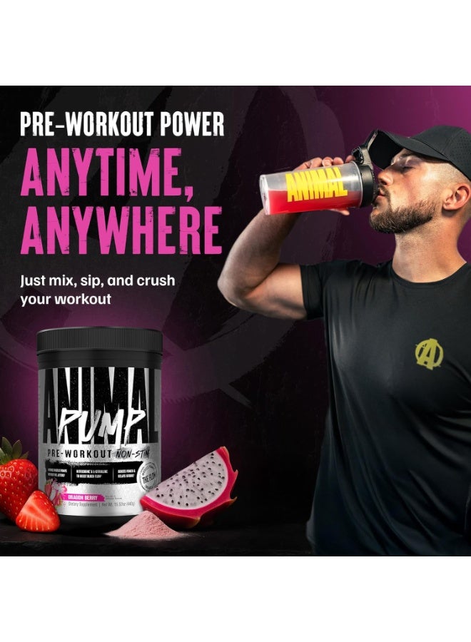 ANIMAL Universal Nutrition Animal Pump Pre-Workout Non-Stim | Dragon Berry | 440g | Nitrosigine® & L-Citrulline for Pump, Endurance & Focus - Image 4