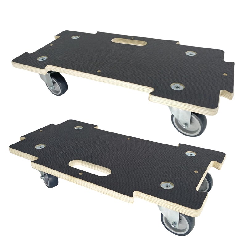 HBFBDRCT Furniture Dolly 4 Wheels Heavy Duty Spliceable Wood Platform Dolly 2 Pack, 1100 lbs Load Capacity Wood Pallet Jack, Furniture Moving Wooden Appliance Mover with 4 Soft Rubber Silent Wheels - Image 1