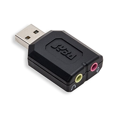 Syba external USB Stereo Sound Adapter for Windows Mac Linux Extra Audio Source with 35mm Audio Mic Jack CMedia Chipset - Image 1