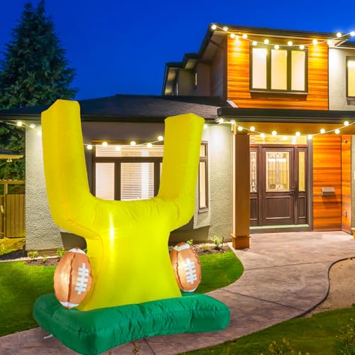 Cextoga Football Party Decor Inflatable Football Goal Post Decoration,Football Birthday Outdoor Decorations Blow Up Football Goal Post for Tailgate Decorations Game Day - Image 5