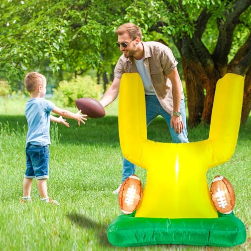 Cextoga Football Party Decor Inflatable Football Goal Post Decoration,Football Birthday Outdoor Decorations Blow Up Football Goal Post for Tailgate Decorations Game Day - Image 2