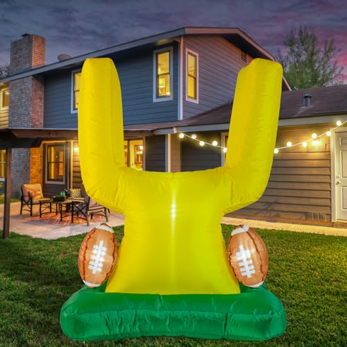 Cextoga Football Party Decor Inflatable Football Goal Post Decoration,Football Birthday Outdoor Decorations Blow Up Football Goal Post for Tailgate Decorations Game Day - Image 1