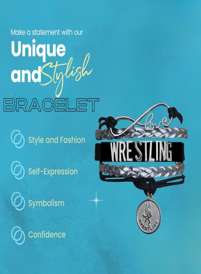 Sportybella Wrestling Charm Infinity Bracelet - Black and Silver Wrestling Jewelry, Gifts for Wrestlers, Teams, Moms, Coaches, and Wrestler Accessories - Image 5