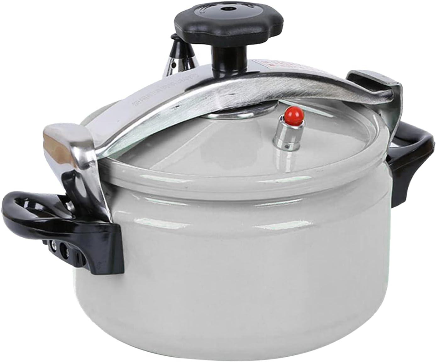klarako Portable Pressure Cooker Aluminum Alloy Soup Rice Cooking Slow Cooker Warmer w/Anti-Scald Handle Outdoor Camping Picnic Backpacking Pot for Gas Stove - Silver 2L