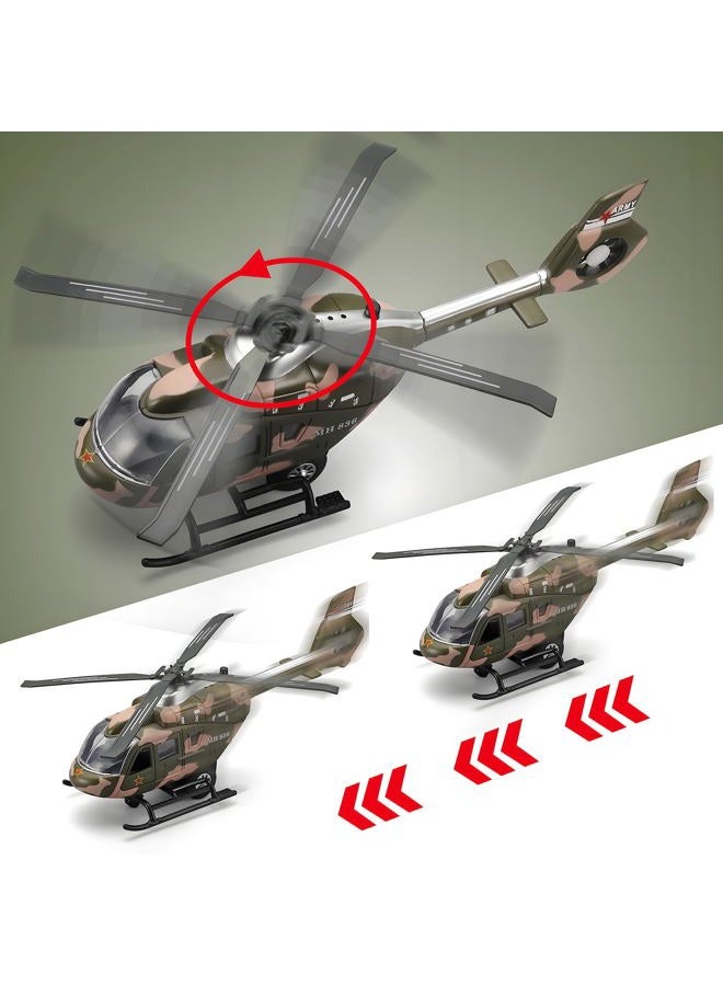 NOVAFUSION Kids Helicopter Toy Diecast Military Helicopter Model Kit,Pull Back Toy Helicopters with Lights and Sound,Toy Airplane with Rotatable Propeller,Helicopters Toys for Boys Age 4-7（ArmyGreen） - Image 5