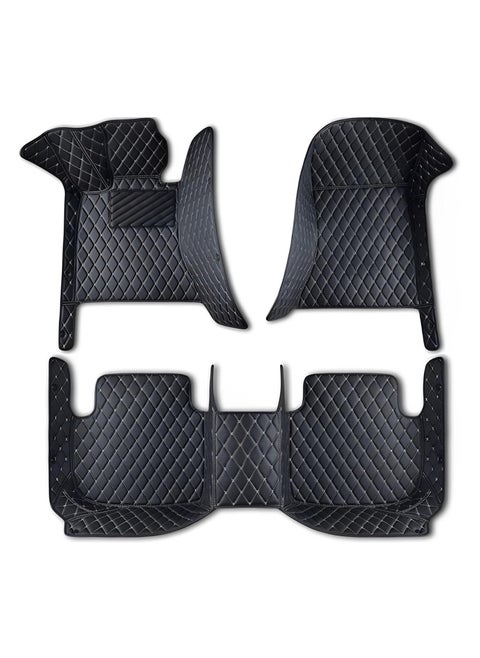Car Floor Mats Compatible With Nissan Santra 2012 - 2024 PVC Leather Floor Mat Non-slip Foot Mats Weather Color Available (Black)