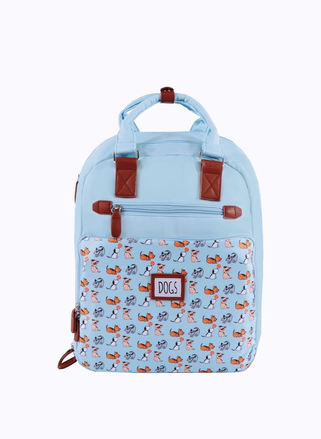 Biggdesign Blue Dogs Print Waterproof Laptop Backpack - Image 1