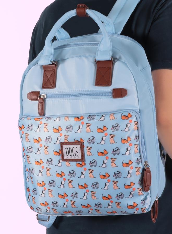 Biggdesign Blue Dogs Print Waterproof Laptop Backpack - Image 5