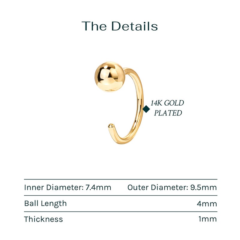 PAVOI 14K Gold Plated 925 Sterling Silver Huggie Half Hoop Earrings | Hypoallergenic Minimalist Tiny Cartilage Earring (Round CZ, Rose Gold) - Image 3