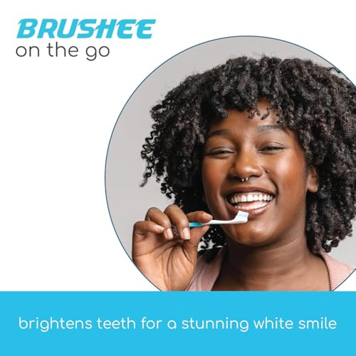 Brushee تطور العناية بالفم والتبييض | فرشاة أسنان تبييض جاهزة للاستخدام أثناء التنقل | 4 في 1 (معجون + فرشاة + خيط + ملقط) | مغلفة بشكل فردي | قابلة للتخلص | فرشاة أسنان للسفر - (عبوة 3)  - Image 5
