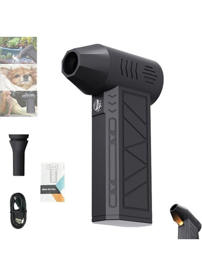 منفاخ هواء توربيني قوي لاسلكي ومحمول - نافض غبار بمحرك احترافي بدون فرش وسرعة عالية - مروحة نفاثة محمولة مع إضاءة LED - منفاخ كهربائي متعدد الأغراض للتنظيف الخارجي والتجفيف الاحترافي - Image 1