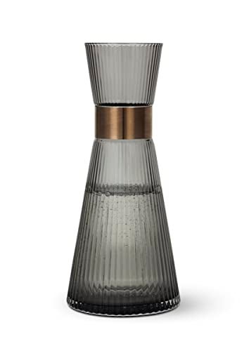 Rosendahl Grand Cru Nouveau 338 oz Water Carafe Elegant SmokeColored Mouth Blown Glass with Patinated Steel Accents Dishwasher Safe Stylish Functional Design for Modern Living - Image 3