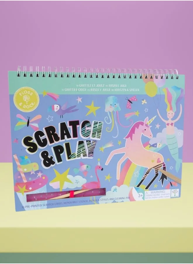 Floss & Rock Fantasy Scratch & Play | Spiral Bound Activity Book | Scratch Book for Kids