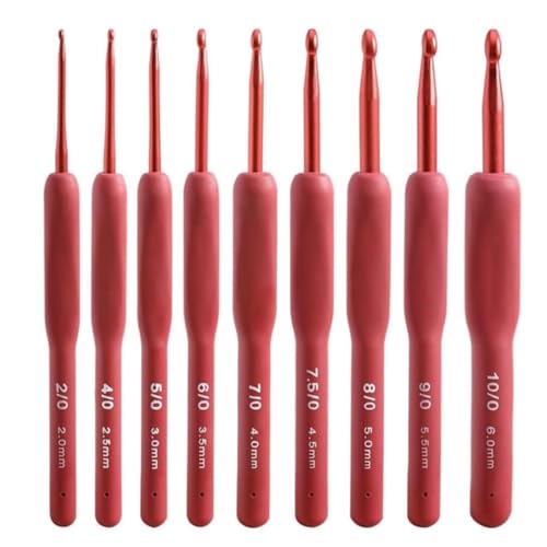Tusmad 9 Pcs Crochet Hooks Set – Ergonomic Soft Grip Crochet Needles for Arthritic Hands, Comfortable Crochet Kit with 5 Stitch Markers & 4 Pcs Colorful Large-Eye Plastic Sewing Needles – For All Skill Levels - Image 1