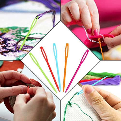 Tusmad 9 Pcs Crochet Hooks Set – Ergonomic Soft Grip Crochet Needles for Arthritic Hands, Comfortable Crochet Kit with 5 Stitch Markers & 4 Pcs Colorful Large-Eye Plastic Sewing Needles – For All Skill Levels - Image 5