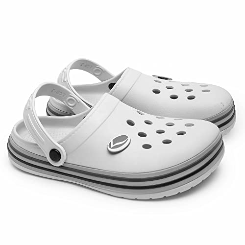 Lancer Mens Foam-Class Light Grey Clog - 6 UK (Foam-Class-W.Gry-6) - Image 1