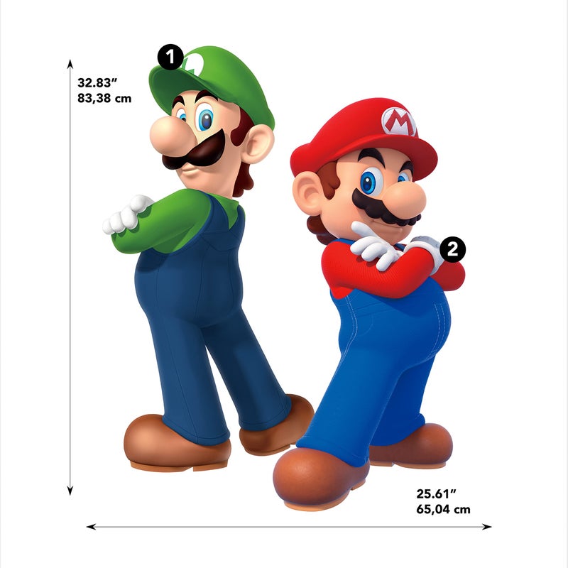 RoomMates RMK5223GM Super Mario, Luigi and Mario Peel and Stick Wall Decals - Image 2