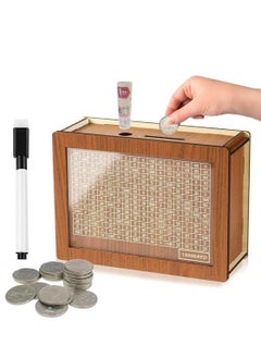 Savings Challenge, Wooden Money Box, Coin Saving Box for Kids and Adults, Saving Wallet Starting from AED 500 to AED 10,000, Stylish Design Money Organizer