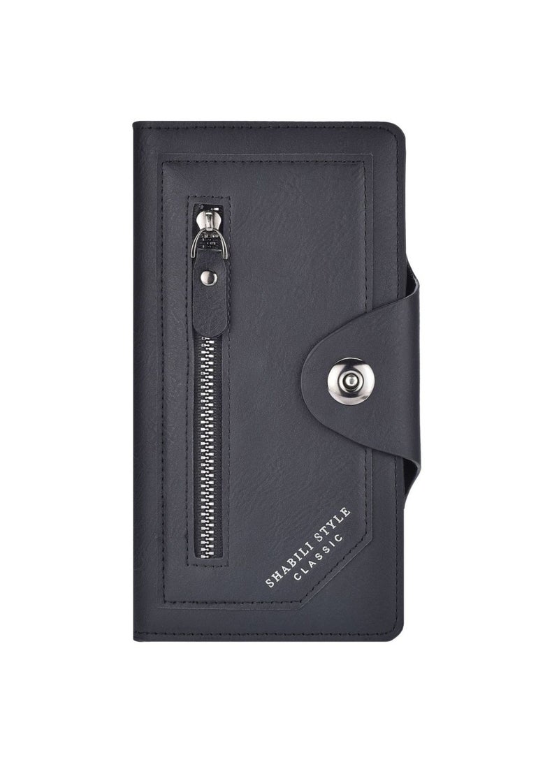 Freegallops Bifold Long Wallet with 15 Credit Card Slots(Black) - Image 1