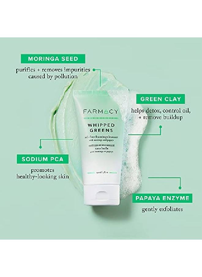 FARMACY - Whipped Greens Face Wash Oil Free Foaming Facial Cleanser For Combination And Oily Skin (50 Fl Oz) - Image 1