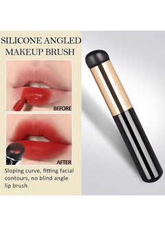 HS 2 PCS Silicone Lip Brush Round Head, Makeup Brush, Soft Silicone Brush Reusable Lipstick Applicator With Dust Cap, Halo Staining Brushes For Lip Balm, Lipstick, Lip Gloss, Concealer  - Image 5