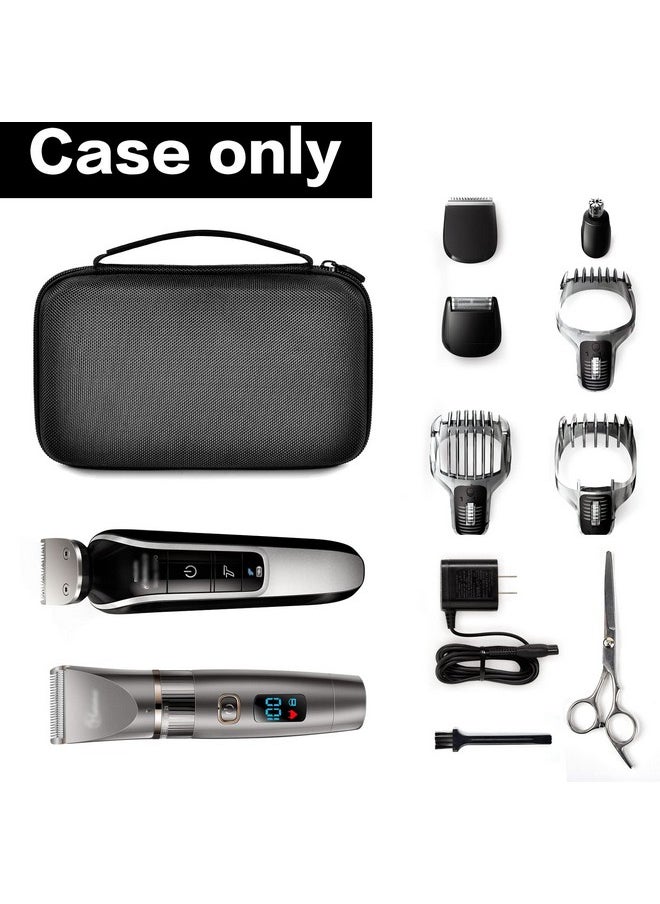 Comecase - Case Compatible with Hair Clipper Barber, Trimmer Travel Storage Organizer for T Finisher Liner, Comb Cutting Guide, Clipper Blade Oil, Cleaning Brush and Other Grooming Kit - Black Case+Black Zipper - Image 1