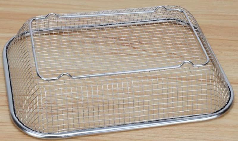 Alark Stainless Steel Air Fryer Basket for Fruit Vegetable, Pasta Drain Strainer Washing Mesh - Great for Baking, Crispy Foods, Roasting - Kitchen Tool [29.5X22x6 CM], Silver - Image 3