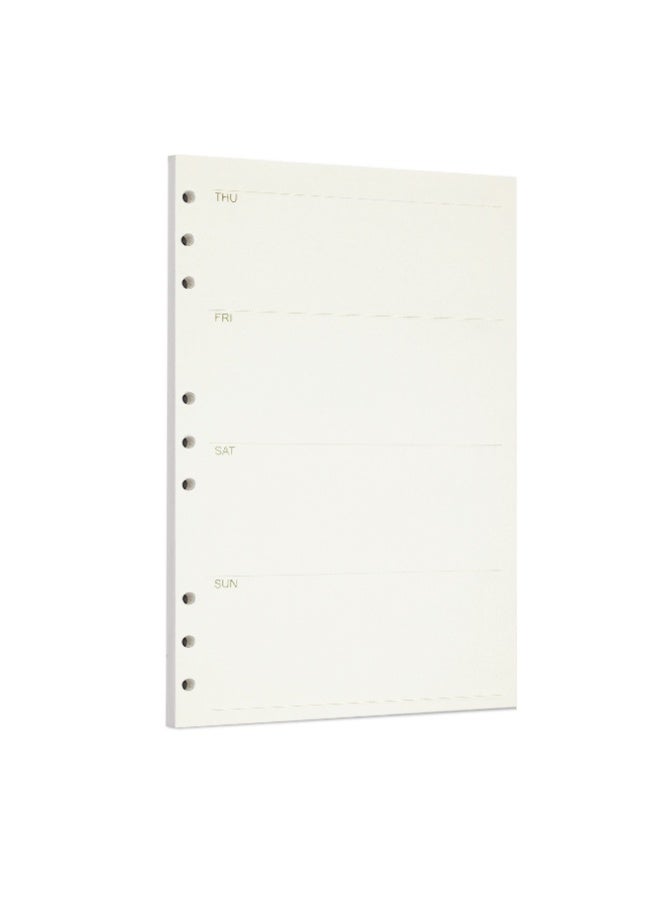 Zelten 1 Pack B5 45 Sheets/90 Pages Weekly Planner Loose Leaf Punched Paper Refills Paper for 9 Hole Binder Personal Organizer Diary Notebook Refillable Planner - Image 1