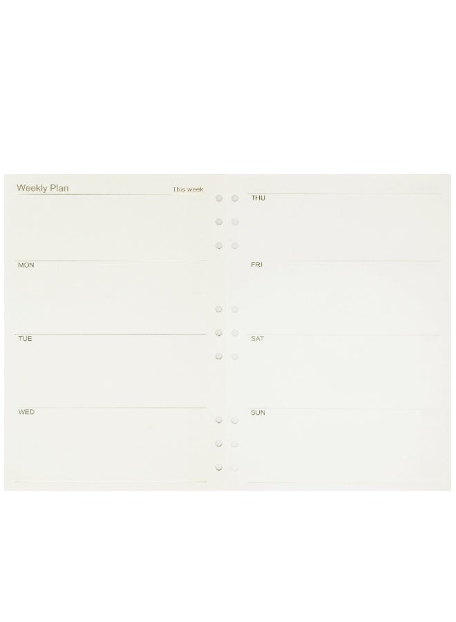 Zelten 1 Pack B5 45 Sheets/90 Pages Weekly Planner Loose Leaf Punched Paper Refills Paper for 9 Hole Binder Personal Organizer Diary Notebook Refillable Planner - Image 2