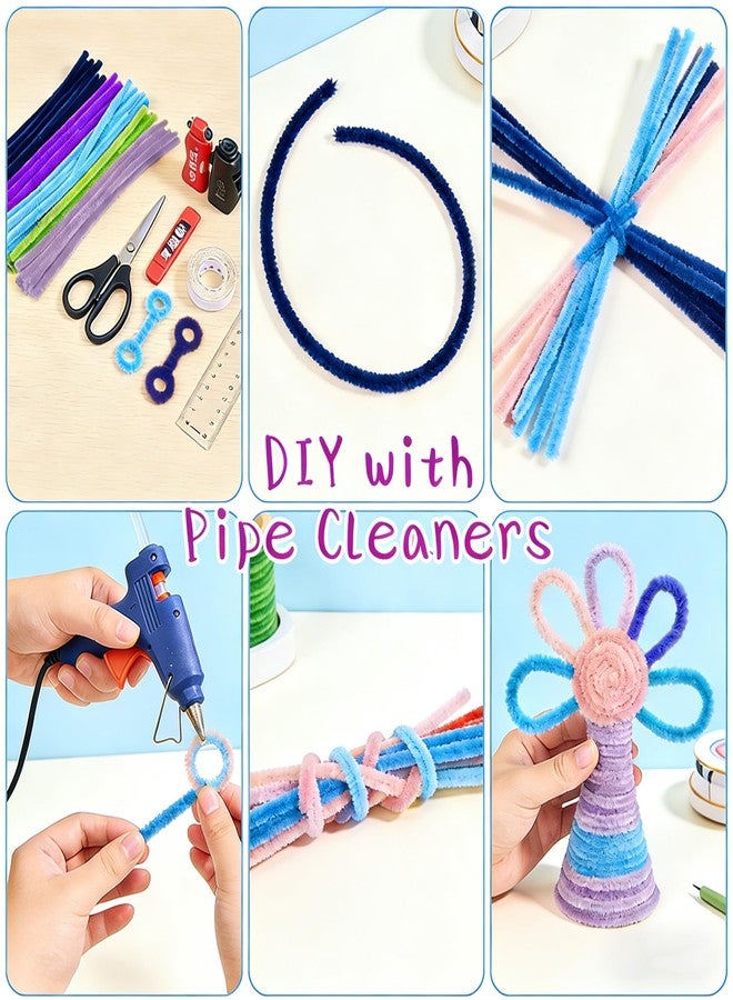 SythorYang Pipe Cleaners Craft 300 PCS Thick Pipe Cleaner Flower Kit Pipe Cleaners Bulk Fuzzy Sticks Chenille Stems for DIY Flower Bouquet Making Arts Craft Creative Projects(Purple) - Image 5