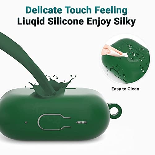 KACA Silicone Soft Case Cover with Keychain for Airpods Pro 2 Case 2022, AirPods Pro 2nd Generation Cover (Green) - Image 4