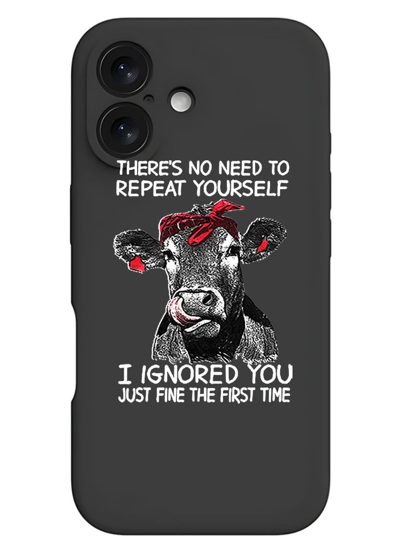 Theodor Protective Slim Fit Case Liquid Silicone Cover with Full Body Protection Anti-Scratch Shockproof Case For Apple iPhone 17 (Black) there is no ned to repeat yourself - White - Image 1