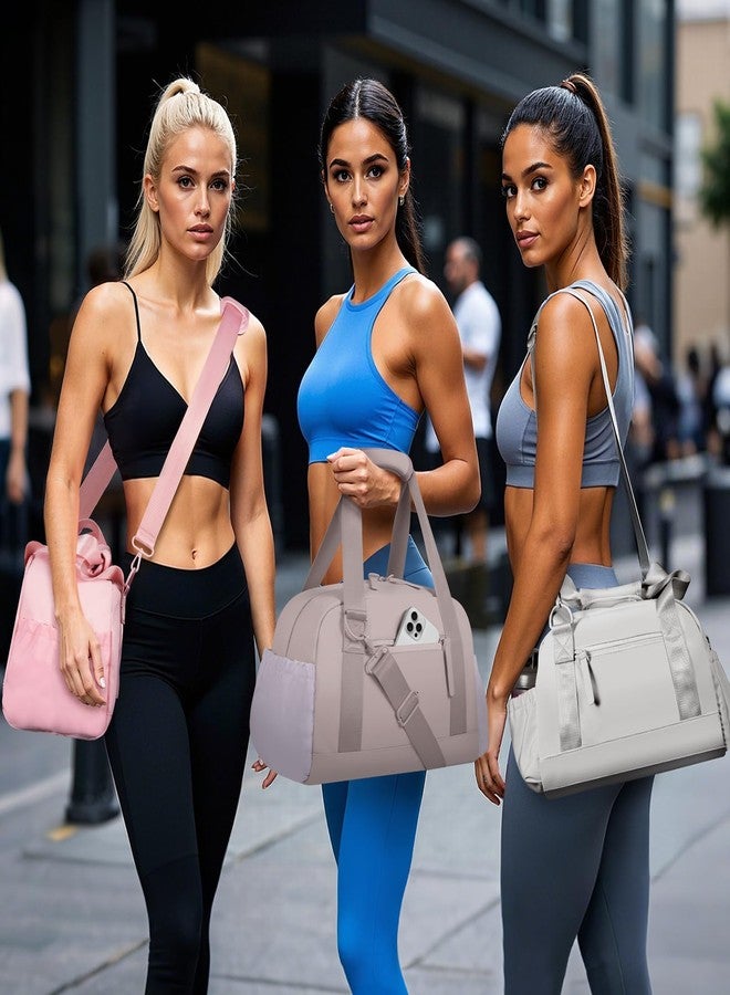 حقيبة رياضية صغيرة للنساء والفتيات، حقيبة حمل رياضية صغيرة مع جيب مقاوم للماء، حقيبة سفر مقاومة للماء، حقيبة رياضية أنيقة للتمارين، بنفسجي - 14 بوصة، صغير - Image 2