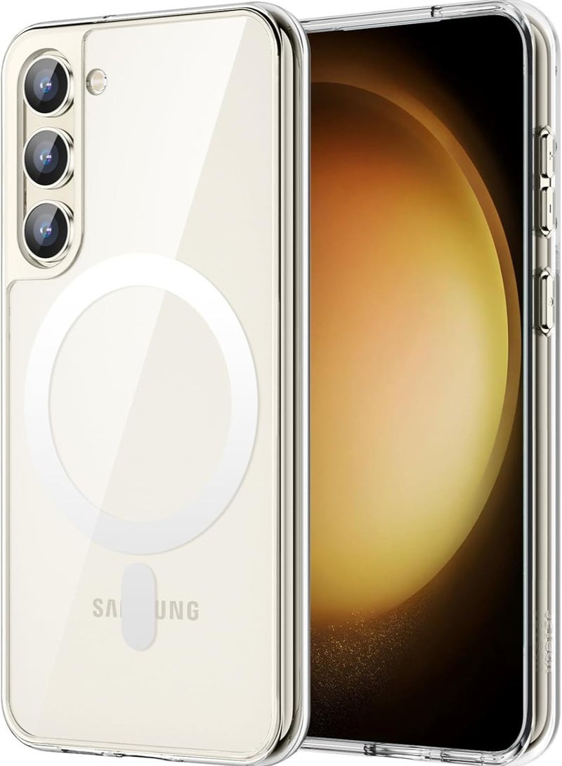 Magnetic Case for Samsung Galaxy S23 6.1-Inch, Compatible with MagSafe, Shockproof Protective Phone Cover, Non-Yellowing Hard Clear PC Back (Clear) - Image 1
