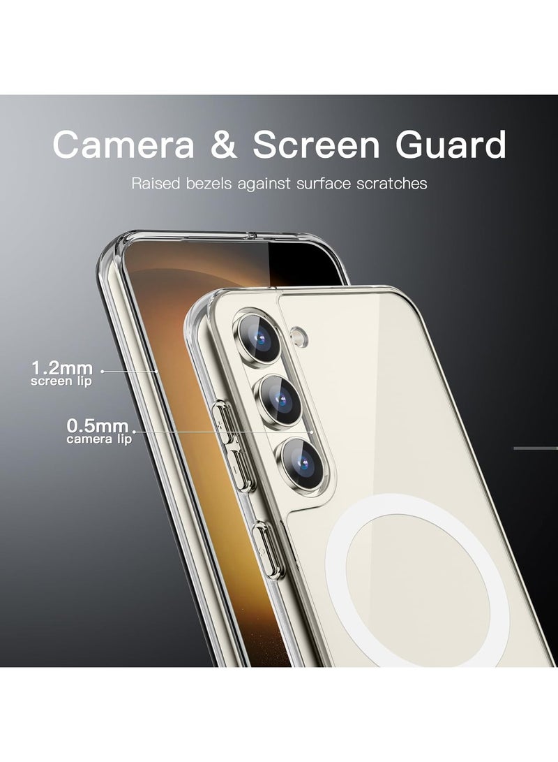 Magnetic Case for Samsung Galaxy S23 6.1-Inch, Compatible with MagSafe, Shockproof Protective Phone Cover, Non-Yellowing Hard Clear PC Back (Clear) - Image 4