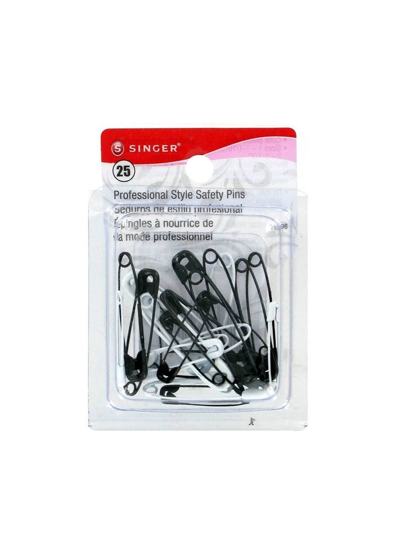 Singer Professional Style Safety Pins Sizes 1 & 2 25pc - Image 1