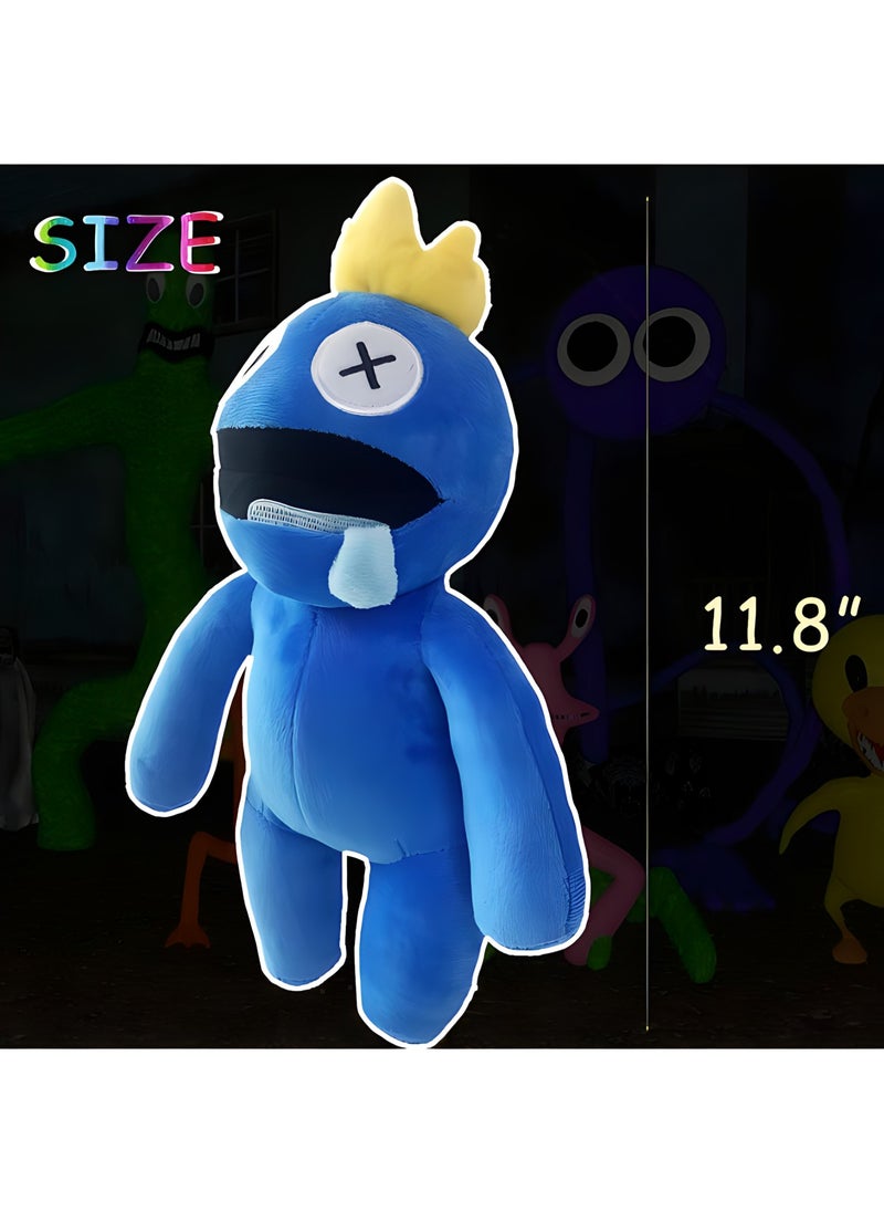 MAGIC VAULT 2PCS Rainbow Friends Plush,Cute Rainbow Friends Toys,Rainbow Friends Night Stuffed Animal Plush Doll for Game Fans Kids(Green Blue Rainbow Friends)  - Image 3