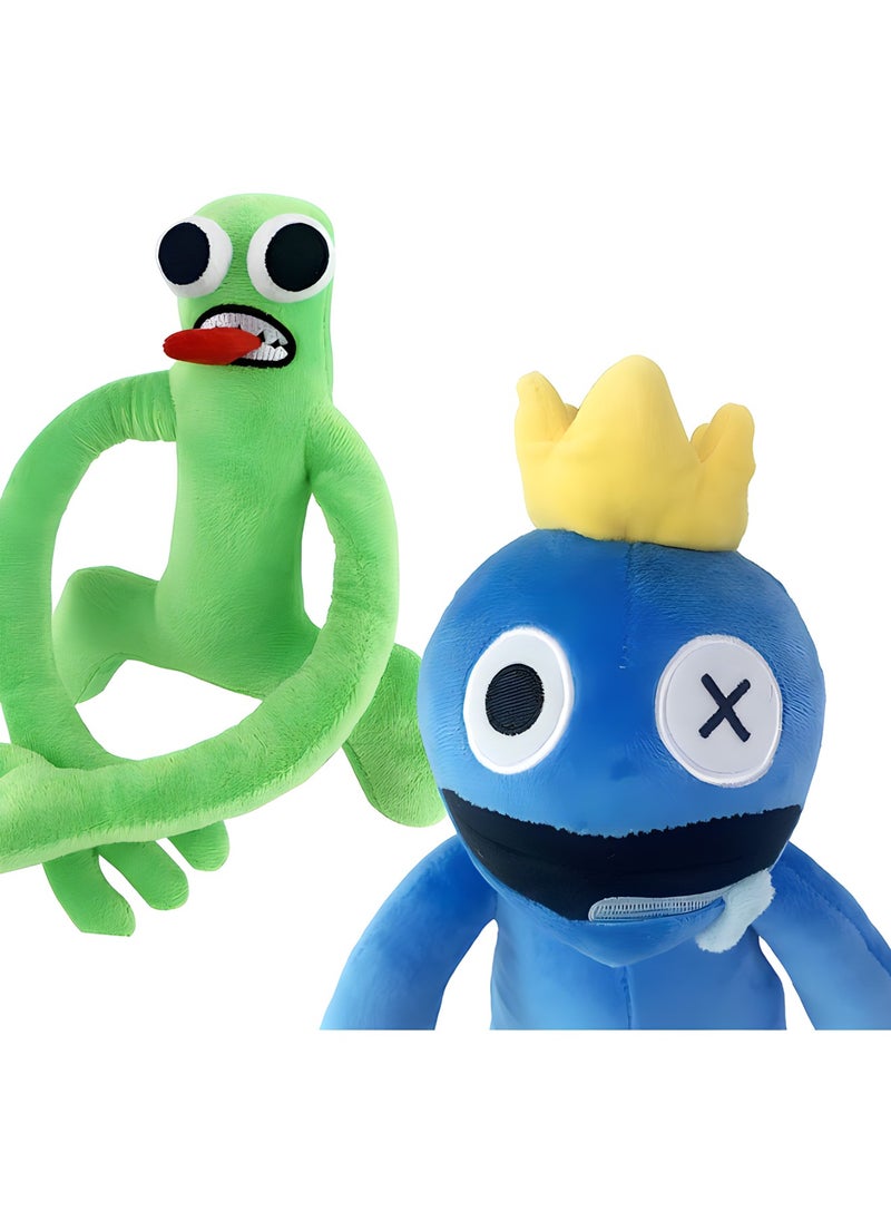 MAGIC VAULT 2PCS Rainbow Friends Plush,Cute Rainbow Friends Toys,Rainbow Friends Night Stuffed Animal Plush Doll for Game Fans Kids(Green Blue Rainbow Friends)  - Image 5